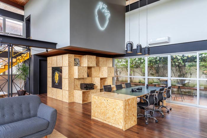 loft風格電影公司辦公室儲物柜裝修設計案例效果圖