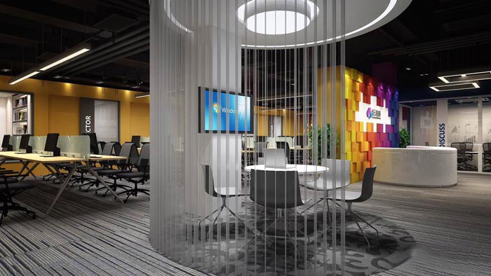 紡織公司辦公室接待區(qū)裝修設(shè)計案例效果圖