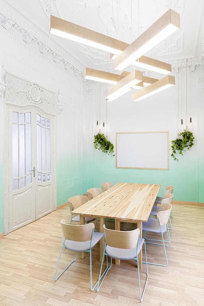 英語培訓機構辦公室會議區裝修設計案例效果圖