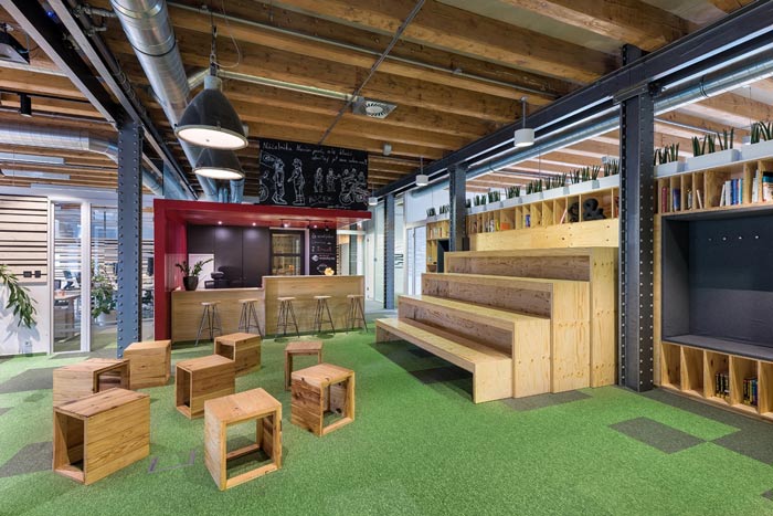 節能技術公司辦公室前臺休息區裝修設計案例效果圖