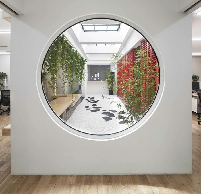 融資租賃公司辦公室中庭圓裝修設(shè)計(jì)效果圖