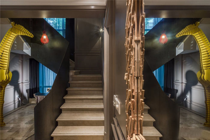 禪意辦公室樓梯裝修設計效果圖