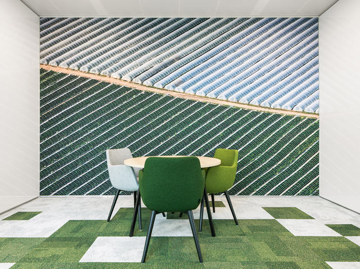 綠色食品公司辦公室交流區裝修設計效果圖