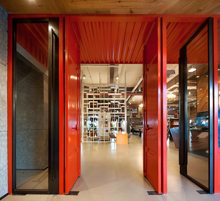 創(chuàng)客孵化中心辦公樓進門區(qū)裝修設計效果圖