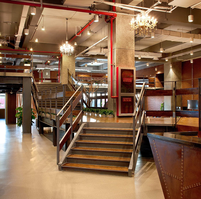 創(chuàng)客孵化中心辦公樓樓梯裝修設計效果圖