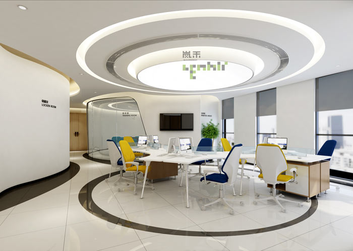 時尚小型辦公室辦公區域裝修效果圖