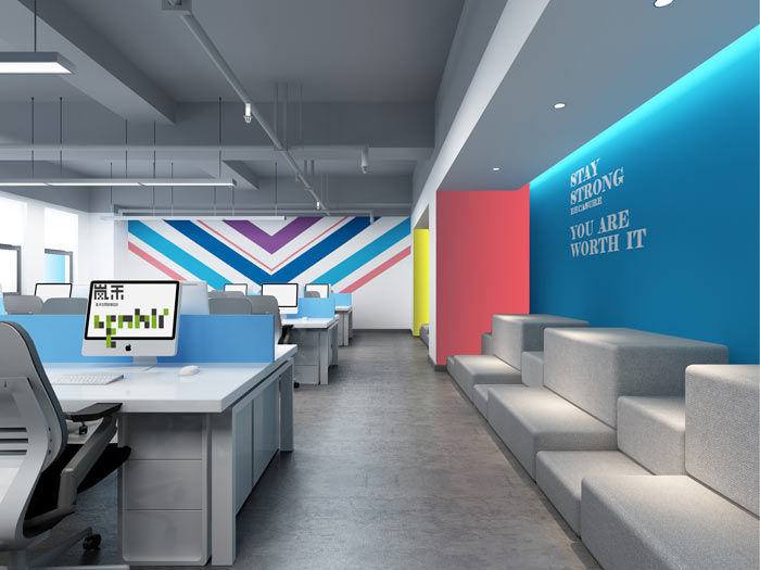 汽車(chē)超人公司辦公室18樓辦公區(qū)裝修設(shè)計(jì)效果圖
