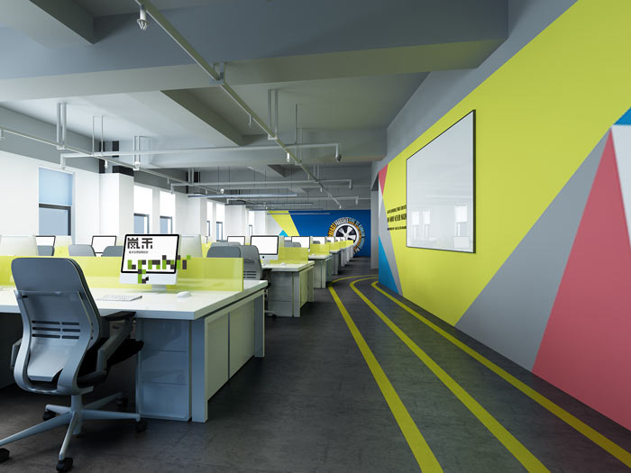 汽車(chē)超人公司辦公室19樓辦公區(qū)裝修設(shè)計(jì)效果圖