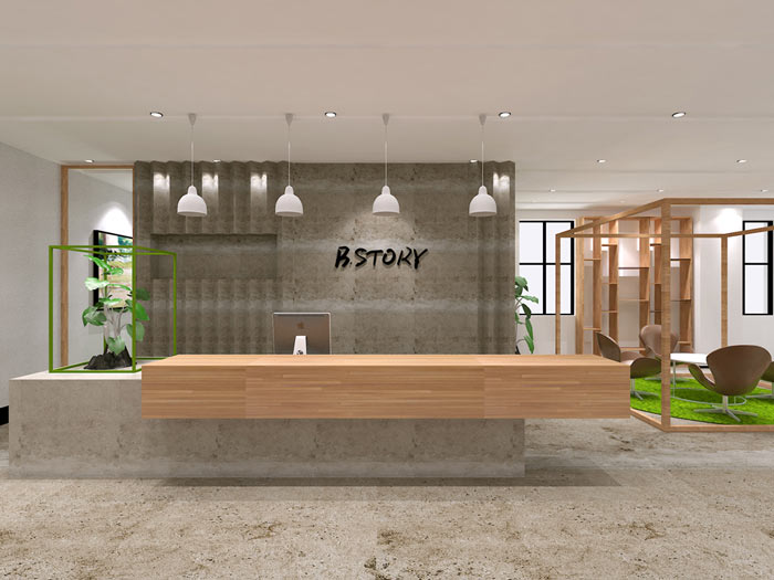 童裝公司辦公室前臺裝修設計效果圖