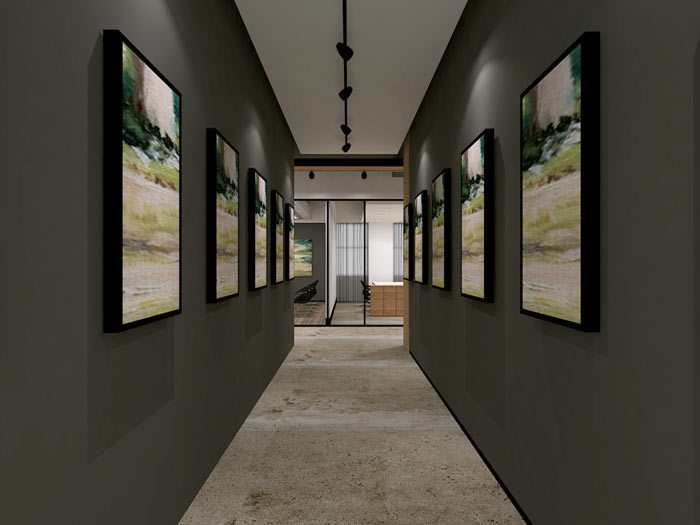 童裝公司辦公室動線裝修設計效果圖