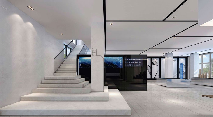 總部大樓辦公室樓梯裝修設計效果圖