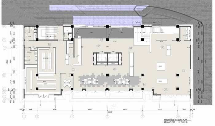 總部大樓辦公室一層平面圖