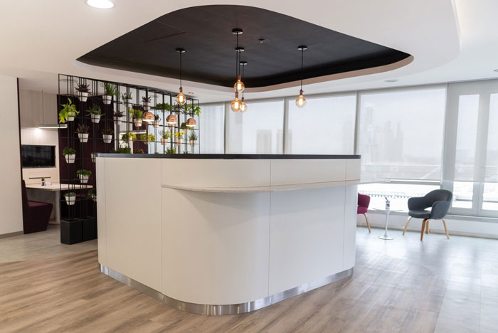 化妝品公司辦公室吧臺裝修設(shè)計(jì)效果圖