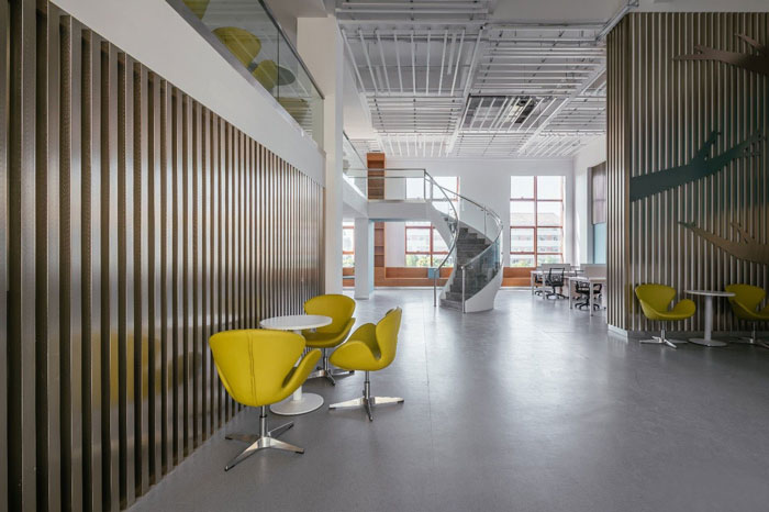 生物科技公司辦公室前臺接待區裝修設計效果圖