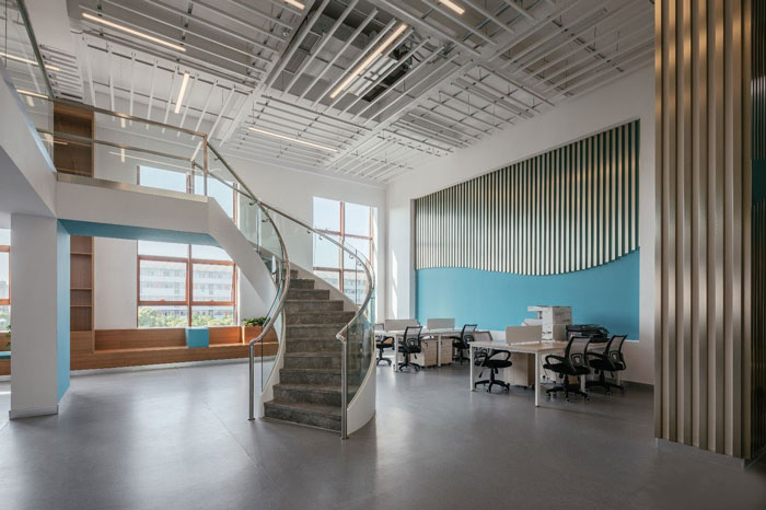 生物科技公司辦公室樓梯裝修設計效果圖