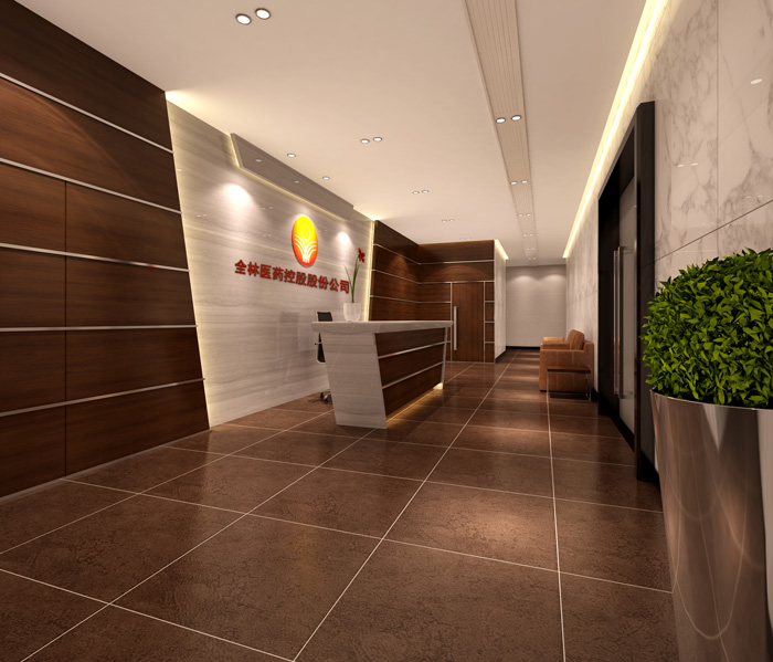 中式摩登辦公室裝修設計效果圖