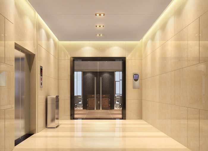 中式摩登辦公室入口裝修設計效果圖