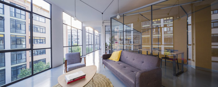 開放式辦公空間接待區設計效果圖