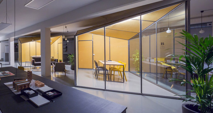 開放式辦公空間交流區設計效果圖