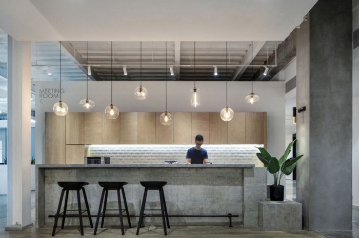 1300平方辦公室吧臺裝修設(shè)計(jì)效果圖