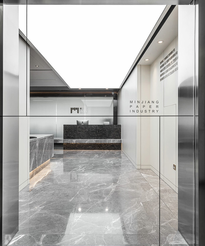 600m2現代辦公室入口裝修設計效果圖