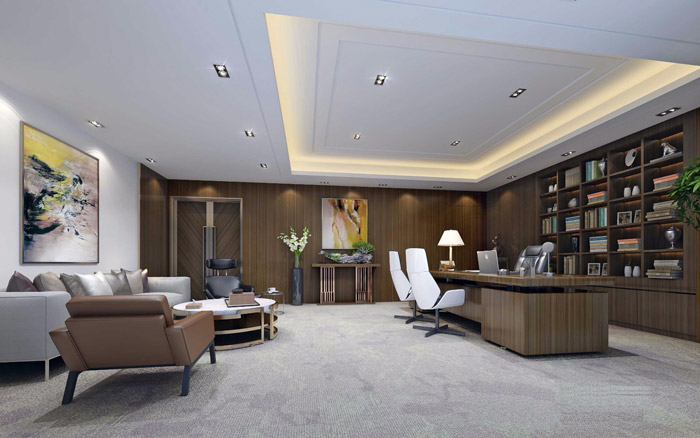 現代簡約總經理辦公室設計效果圖