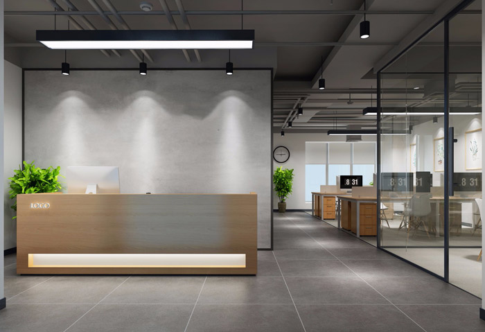 北歐風格辦公室前臺設計效果圖