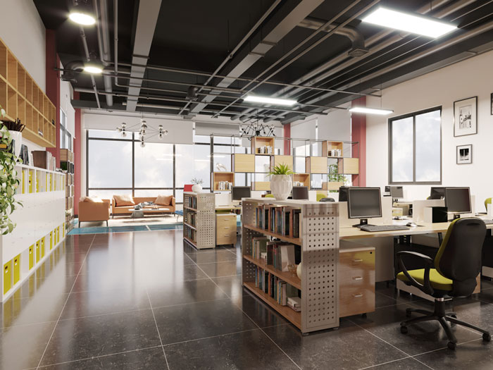 正方形辦公室過(guò)道裝修效果圖