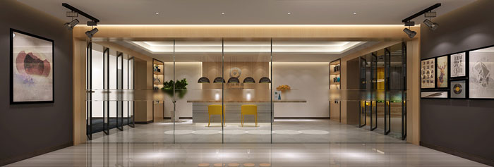 金融辦公室進門區(qū)裝飾效果圖