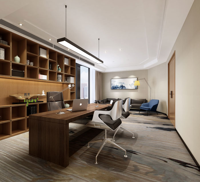 杭州茶飲公司總經理辦公室裝修設計效果圖
