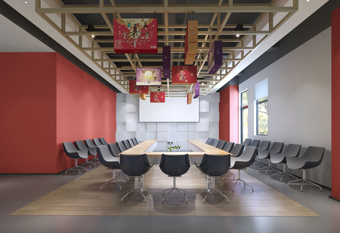 杭州食品公司辦公室大會(huì)議室裝修設(shè)計(jì)效果圖