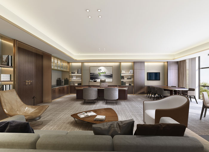 杭州食品公司總經(jīng)理辦公室裝修設(shè)計(jì)效果圖