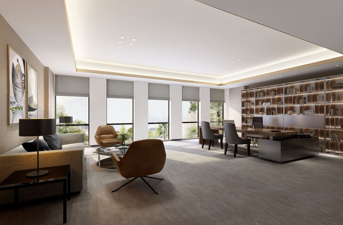 杭州食品公司董事長(zhǎng)辦公室裝修設(shè)計(jì)效果圖