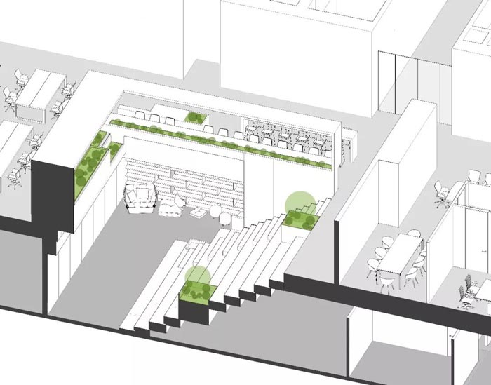10000平方集團(tuán)辦公室設(shè)計(jì)剖切圖