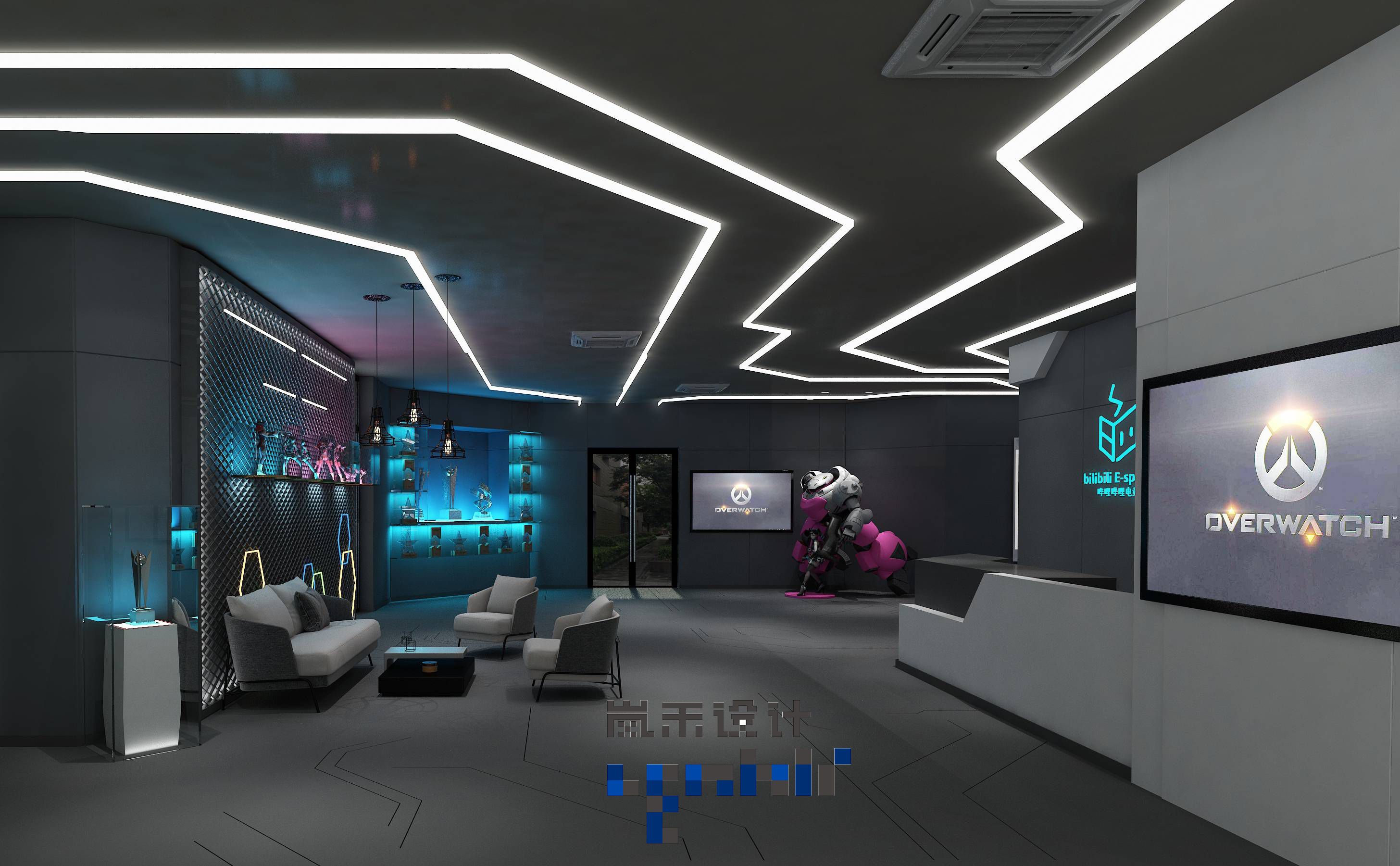 辦公室前臺效果圖