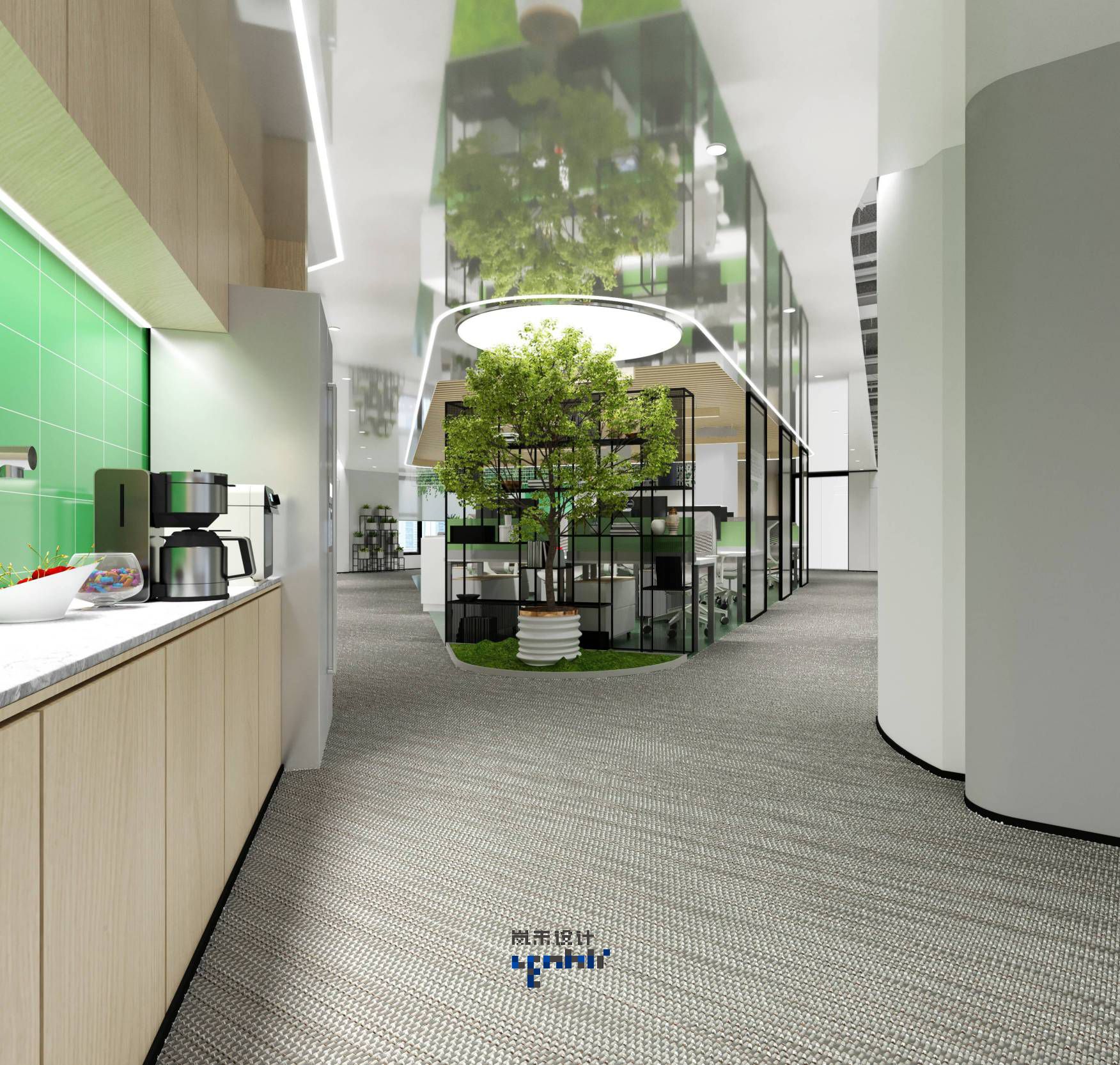 辦公室過道效果圖